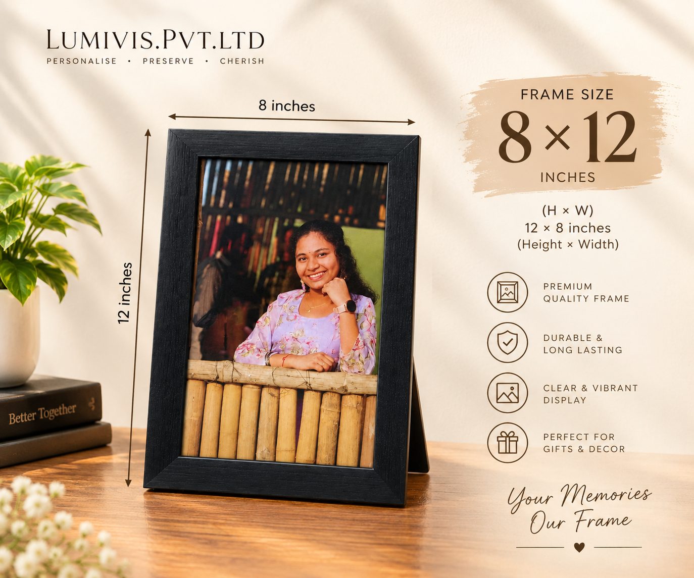 Personalised Photo Frame – 8 × 12 Inches